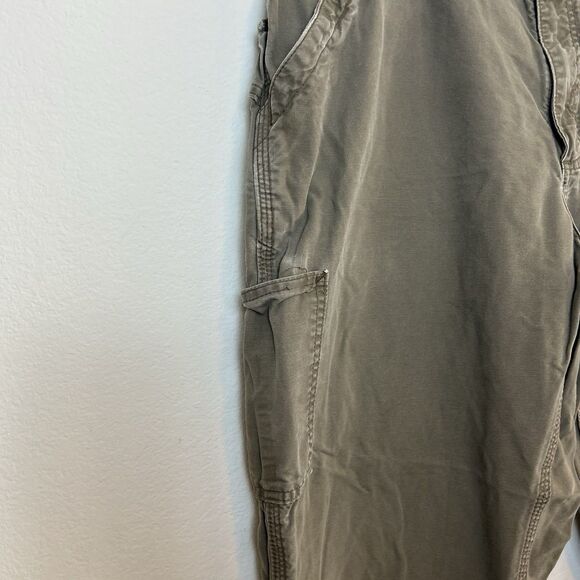 Carhartt Pants Men’s 38x32 Loose Original Fit Canvas Work Dungaree Leather Patch - Picture 8 of 15